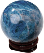 Blue Apatite Crystal Ball with Stand Natural Healing Gemstone Sphere Polished Round Stone Ball for Meditation Witchcraft Fortune Teller Home Decor,35~40mm