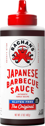 Bachan's - Japanese Barbecue Sauce - Gluten Free, 17 Oz, Small Batch, Non GMO, No Preservatives, Vegan and BPA free. Condiment for Wings, Chicken, Beef, Pork, Seafood, Noodle Recipes, and More