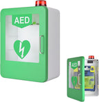 AED Defibrillator Storage Cabinet, Wall-Mounted Plastic Cardiac Defibrillation Alarm Box First Aid Cabinet with Alarm System, Double Switch Control, for Office, Hospital