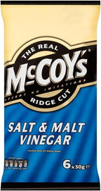 McCoy's Ridge Cut Crisps - Salt & Malt Vinegar (6x30g) - Pack of 2