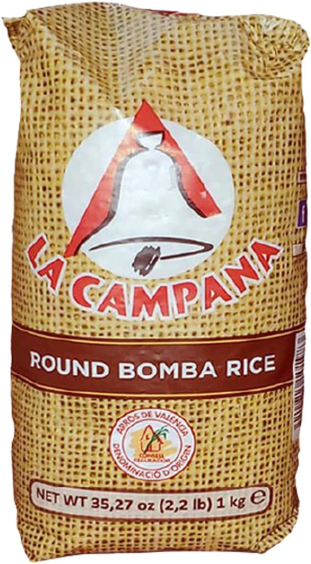 Bomba Paella Rice by La Campana de Oro. Imported from Spain 1 kg. (2.2 lb)
