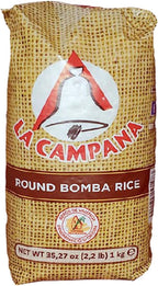 Bomba Paella Rice by La Campana de Oro. Imported from Spain 1 kg. (2.2 lb)