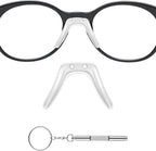 Saddle Bridge Eyeglasses Nose Pads, U-Shape Non Slip Glasses Nose Pad Replacement, Soft Silicone Pad with Screwdriver for Eye Glasses Sunglass Eyewear