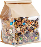 Restaurantware-Bag Tek 6.3 x 5.1 x 10.2 Inch Tin Tie Bags With Windows, 100 Resealable Bakery Bags With Windows - Flat Bottom, For Cookies or Coffee Beans, Kraft Cotton Paper Tin Tie Bags
