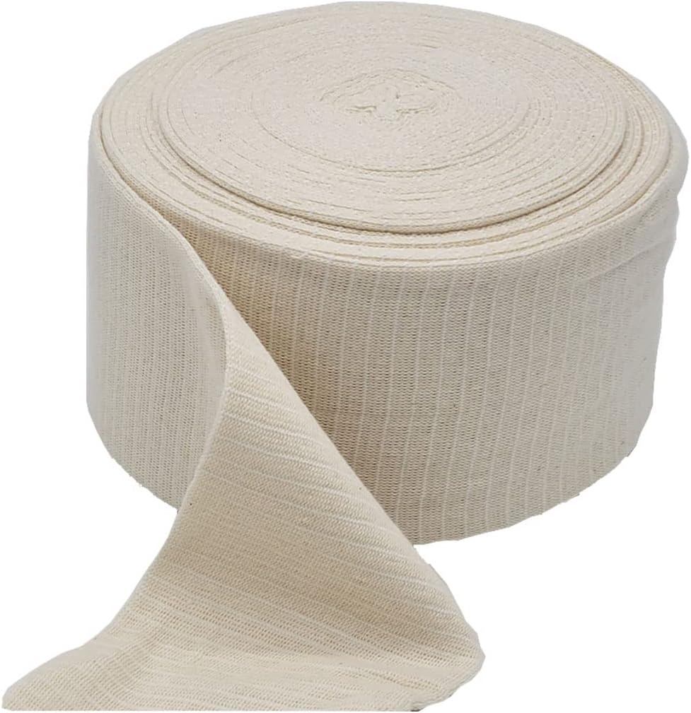 Elastic Tubular Support Bandage - Reusable Elastic Tubular Compression Bandage Roll for Leg, Knee, Thigh, Arm & Elbow - Cotton Spandex, Natural Color (E (3.5 Inches x 33 Feet))