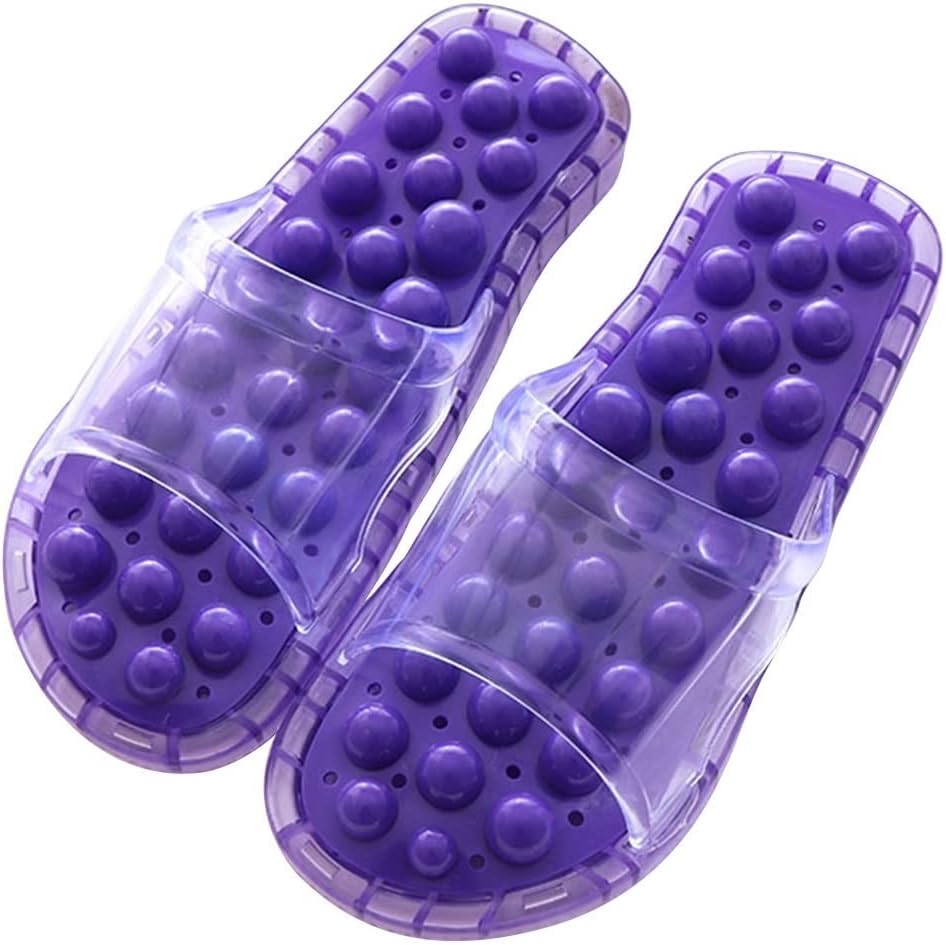 GHYUB Massage Slippers - for Men and Women - Reflexology Acupressure - Stimulated Pressure Points, Boosts Health and Wellbeing - Sophisticated Design, Classic Look (Color : Purple, Size : 43-45 EU)