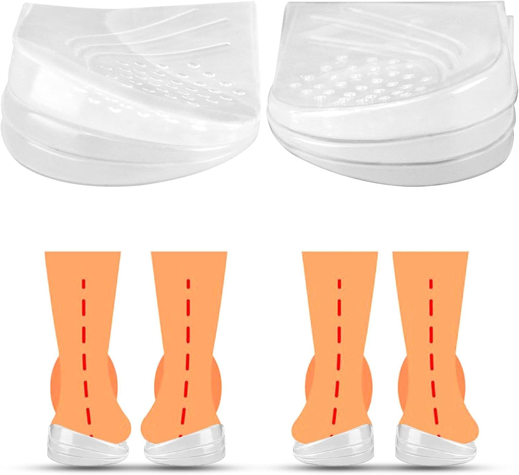 3-Layers 6Pcs Adjustable Heel Wedge Corrective Inserts for Supination & Pronation Correction, Adhesive Medial & Lateral Heel Insoles for Bow Legs, Knee Pain, Foot Alignment(Size:L)