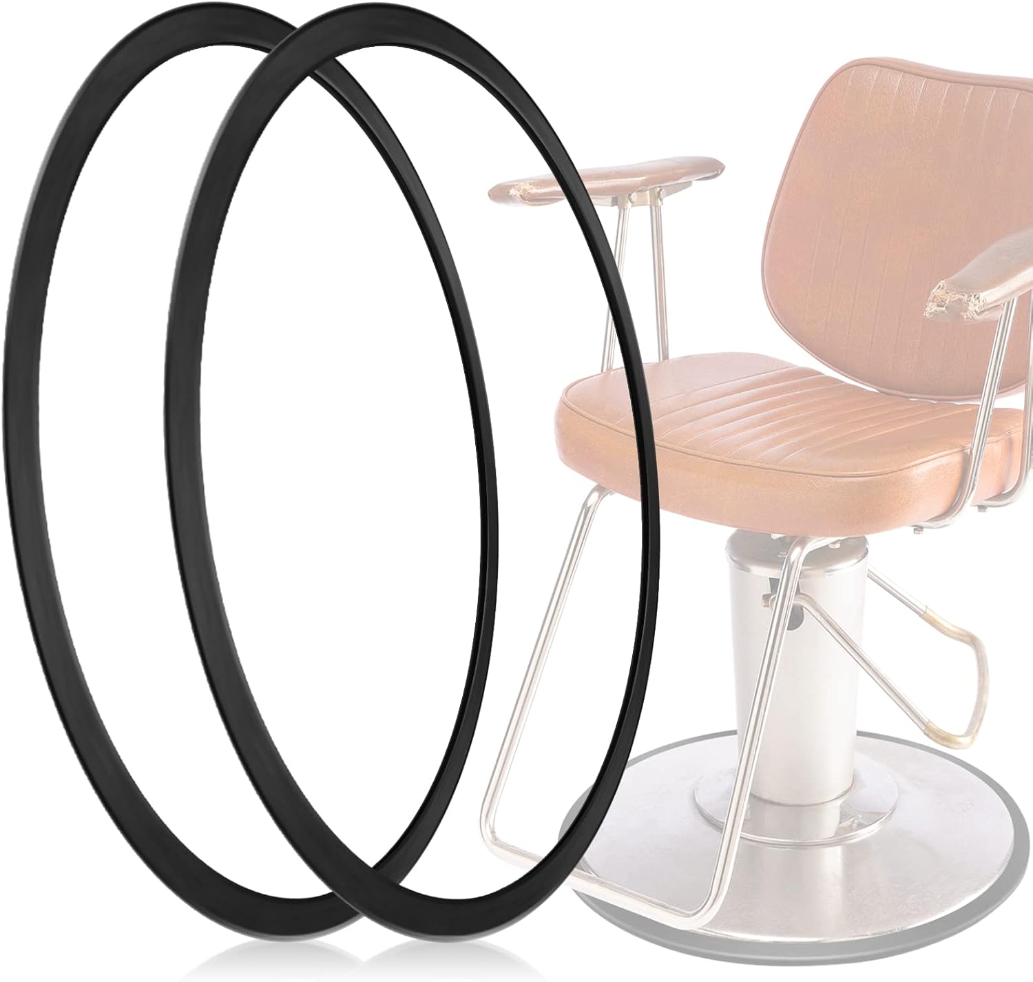 Noverlife 2PCS Barber Salon Styling Chair Hydraulic Base Ring Gasket, Salon Equipment with Protective Rubber for Tile and Wood Floor, Preventing Hair from Hiding
