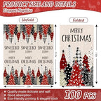 JarThenaAMCS 100Pcs Christmas Guest Napkins Rustic Plaid Xmas Tree Disposable Paper Napkins Winter Dinner Hand Napkins for Holiday Party Tableware Supplies