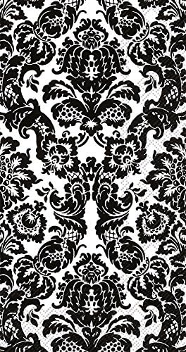 Boston International BF797097 IHR Guest Towel Buffet Paper Napkins, 8.5" x 4.5", Palais White/Black