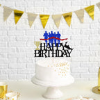 Glitter Sports Marathon Happy Birthday Cake Topper -Cheer to Marathon Running Track and field Sport Theme Decor,Men Women Player Happy Birthday Party Decorations