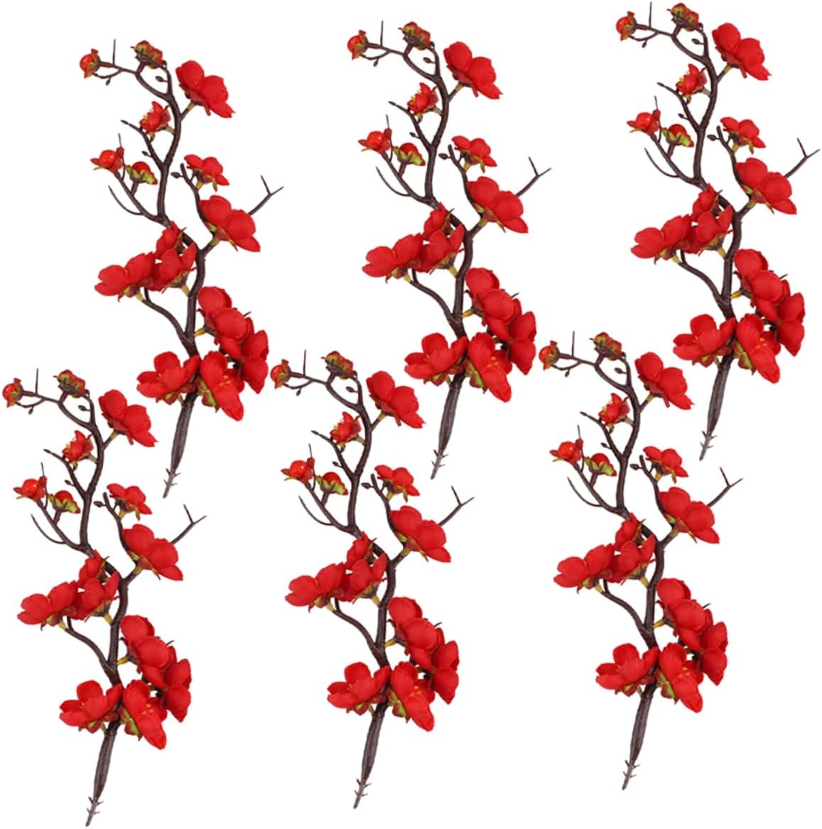 6pcs Plum Blossom Cupcake Toppers Birthday Party Cake Picks Decorative Flower Cake Decorations for Weddings Showers and Holiday Celebrations Lightweight Ornaments
