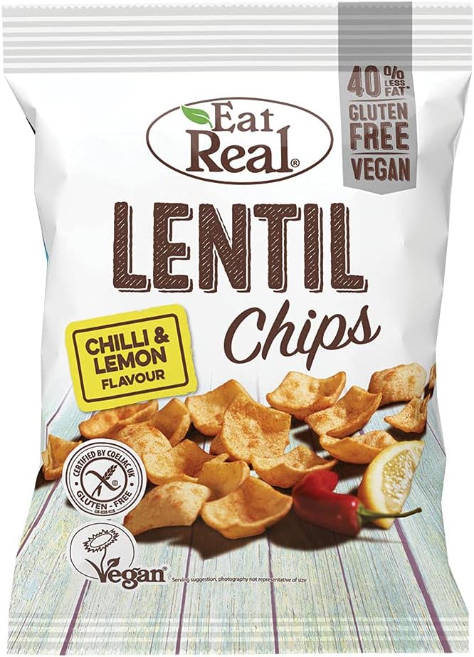 Eat Real Lentil Chips Chilli and Lemon Flavour, 40 g