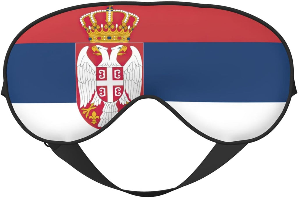 Flag of Serbia Night Mask Soft Reversible Eye Cover Adjustable Strap Light Blocking Comfortable Rest