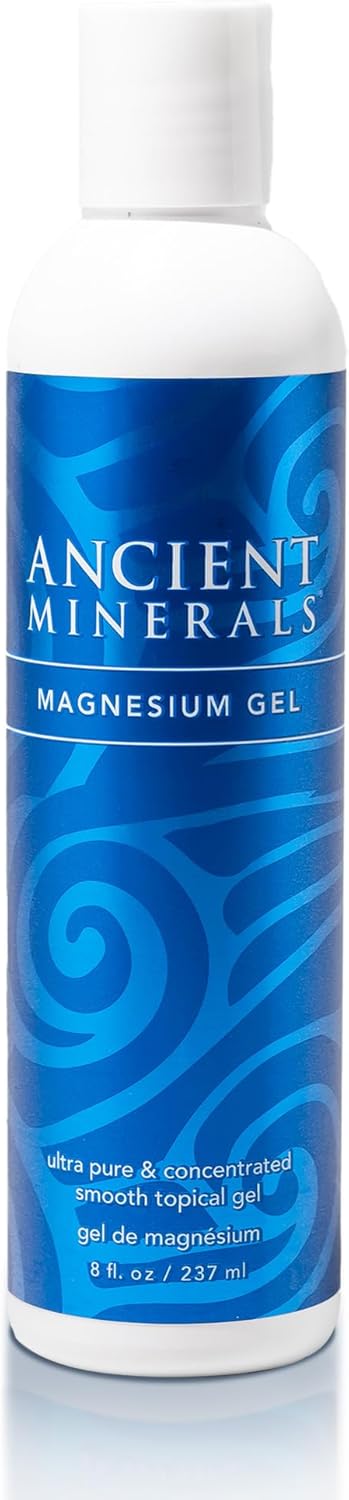 Ancient Minerals Magnesium Gel - 8oz Bottle - Pure Genuine Zechstein Magnesium Chloride - Best for Massage, Topical Skin Application