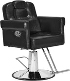 Comie Barber Chair Recliner Salon Chair Hair Spa Chair with Hydraulic Pump, Removable Headrest, Adjustable Height 360 Degrees Swivel for Hair Salon Equipment