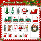 RAYNAG 18-Piece Christmas Cake Decoration Set - Merry Christmas Cake Toppers with Train, Tree, Santa, Sleigh, Reindeer for Themed Parties & Gifts