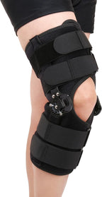 Hinged ROM Knee Brace with Side Stabilizers, Post Op Knee Immobilizer for Arthritis, ACL, MCL, PCL, Meniscus Tear, Medical Orthopedic Support After Surgery (Upgraded Version, Small)