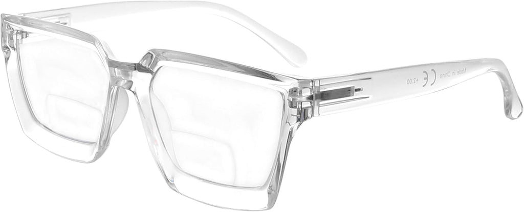 Eyekepper Bifocal Reading Glasses Women - Stylish Bifocal Readers Clear Lens Oversize Frame