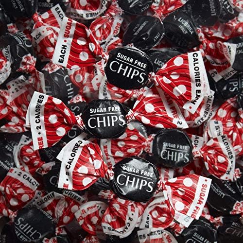 CHIPS Licorice Classic Italian Throat Pastilles Sweetened with Stevia, Rich Licorice Flavor with Acacia Gum, All-Natural Vegan Candy, Gluten Free, Non-GMO, Resealable Pouch, 10 Oz, 250 Count
