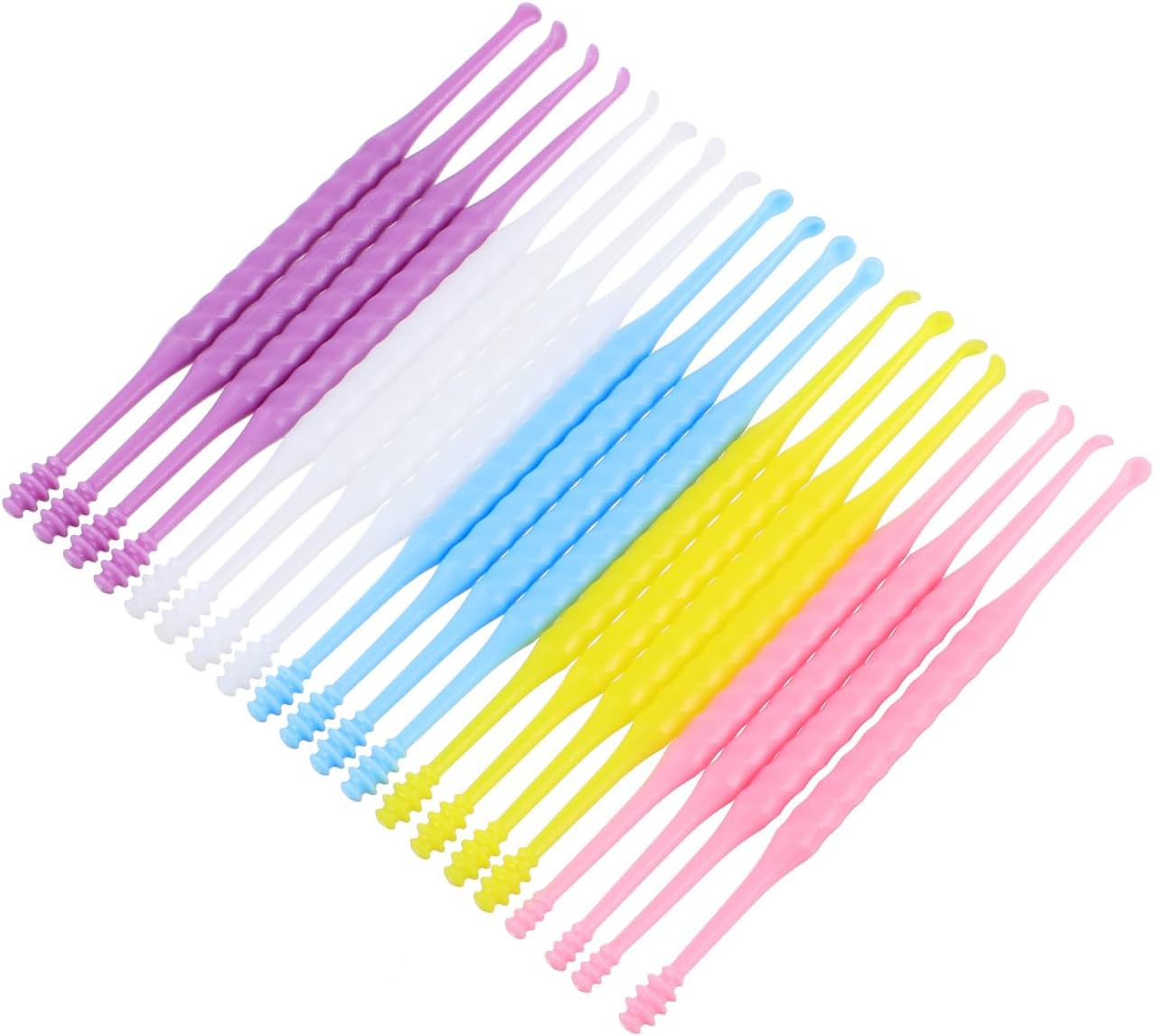 FRCOLOR Ear Wax Removal Kit Tools 20 PCS, Spiral Ear Picks with Double End Design, Reusable Cleaner for Adults, Easy Grip Handle