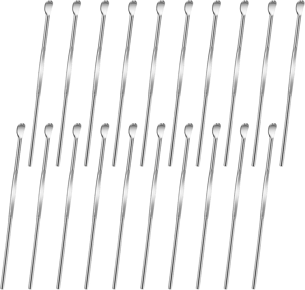 20 Pcs Ear Spoon Metal Ear Cleaner Portable Metal Ear Spoon Stainless Steel Ear Pick Earwax Curette Ear Cleaner Tool for Adult