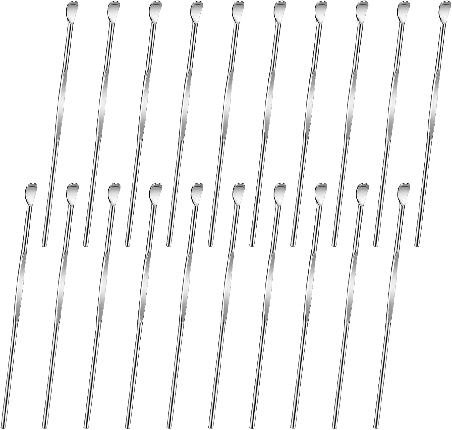 20 Pcs Ear Spoon Metal Ear Cleaner Portable Metal Ear Spoon Stainless Steel Ear Pick Earwax Curette Ear Cleaner Tool for Adult