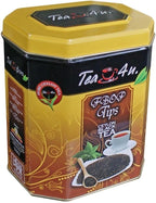 Tea4U Flowery Broken Orange Pekoe (FBOP) Tips Loose Black Ceylon Tea - Handpicked Fresh Tea Leaves with Rich Aromatic Flavor - Metal Canister for Authentic Flavor & Long Lasting Freshness - 200g