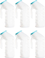 Urinals for Men with Translucent Lid – 32 Oz. Bottle – 6 Pack-Male Urinal Bottles with Glow in The Dark Lid– Durable and Reliable – Practical Design – for Camping, Travel People… (6 Pack, 32, Fl Oz)