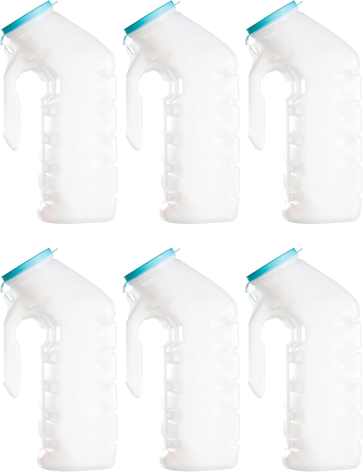 Urinals for Men with Translucent Lid – 32 Oz. Bottle – 6 Pack-Male Urinal Bottles with Glow in The Dark Lid– Durable and Reliable – Practical Design – for Camping, Travel People… (6 Pack, 32, Fl Oz)