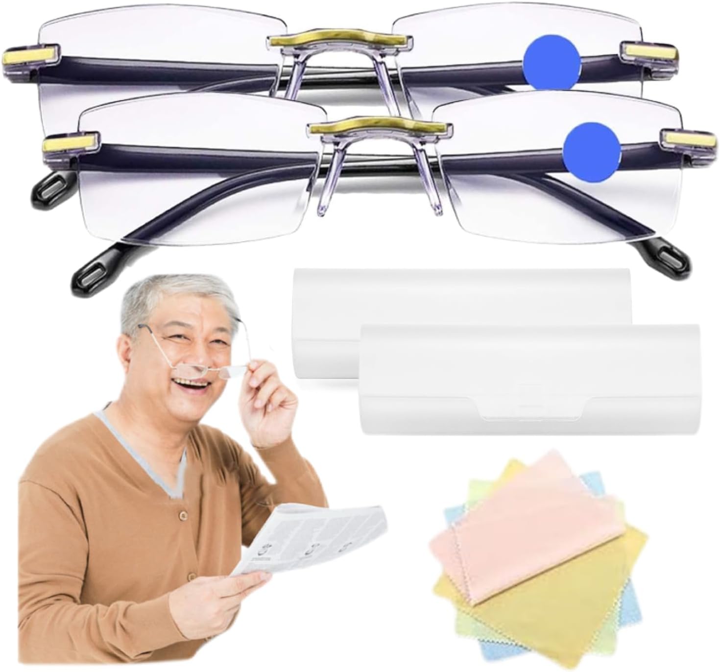 Anti-Blue Light Presbyopia Glasses Auto Zoom Smart Look Far and Near for Reading Computer or TV