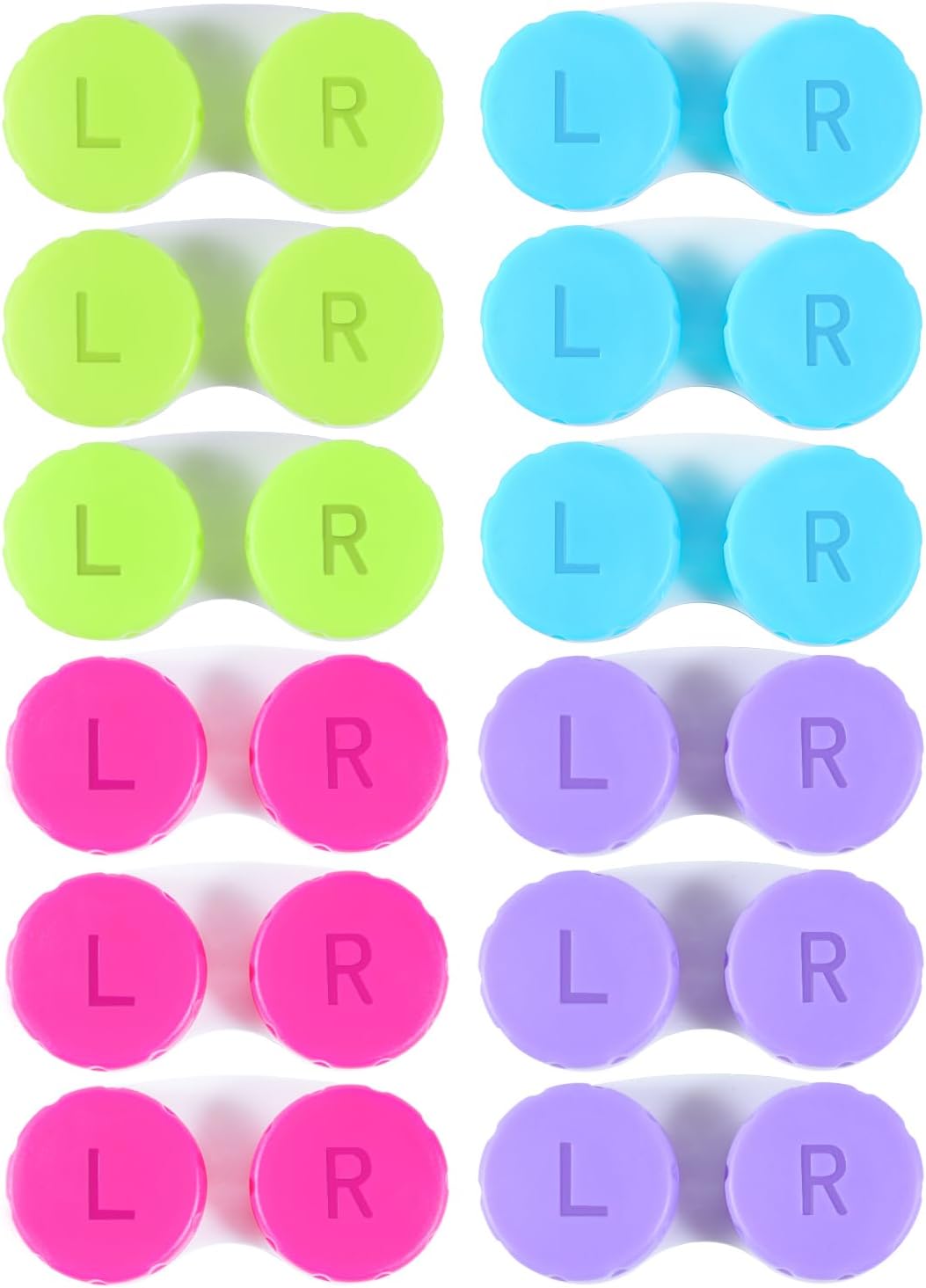 KISEER 12 Pack Colorful Contact Lens Case Box Holder Container Soak Storage Kit