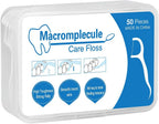 Dental Floss Picks with Portable Case – 50 Count Travel Flossers with Non-Slip Handle & Built-in Toothpick for Easy Daily Cleaning