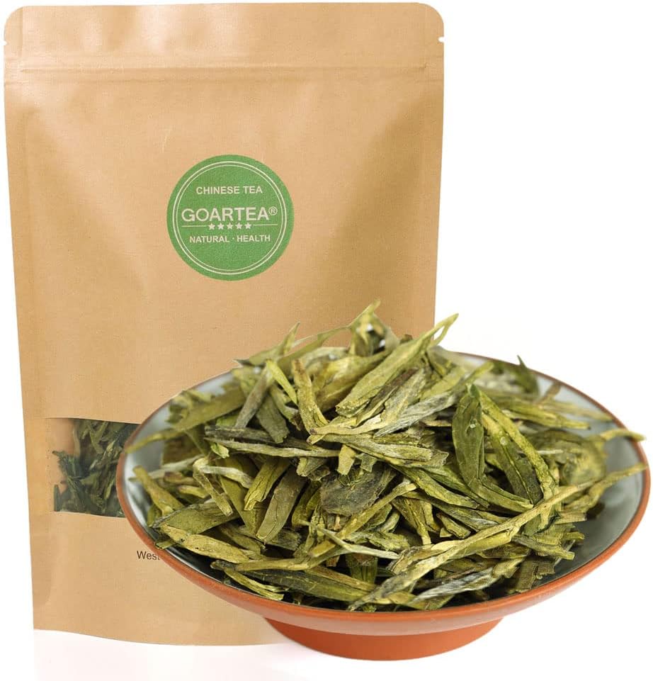 GOARTEA - Dragon Well Longjing Green Tea - 250g / 8.8oz West Lake Long Jing Green Tea - Loose Leaf Chinese Spring Xihu Dragonwell