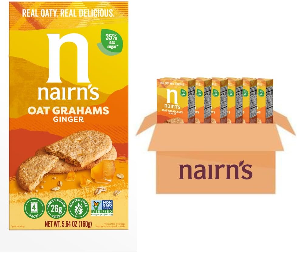 Nairn's Gluten Free Stem Ginger Oat Grahams 5.64oz Pack of 6