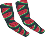 (Red watermelon) Cooling Arm Sleeves for Men Women, Sun Protection Gardening Sleeves for Driving, Cycling, Farm Work, and Sports