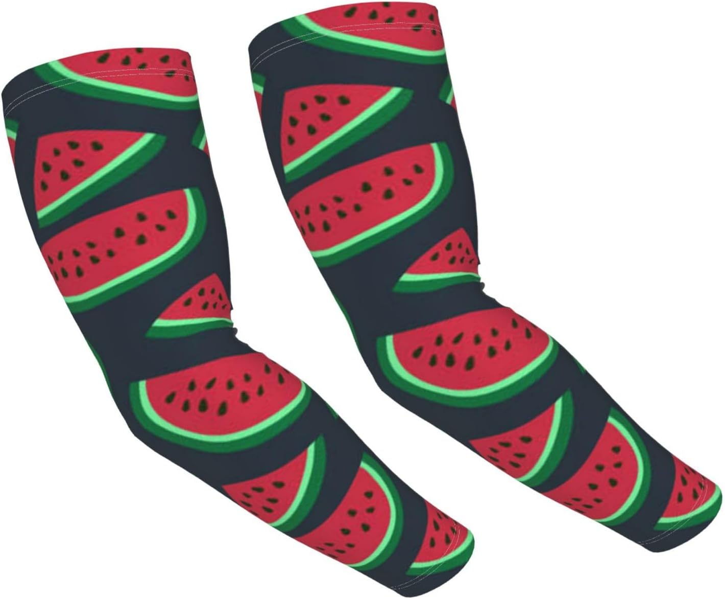 (Red watermelon) Cooling Arm Sleeves for Men Women, Sun Protection Gardening Sleeves for Driving, Cycling, Farm Work, and Sports