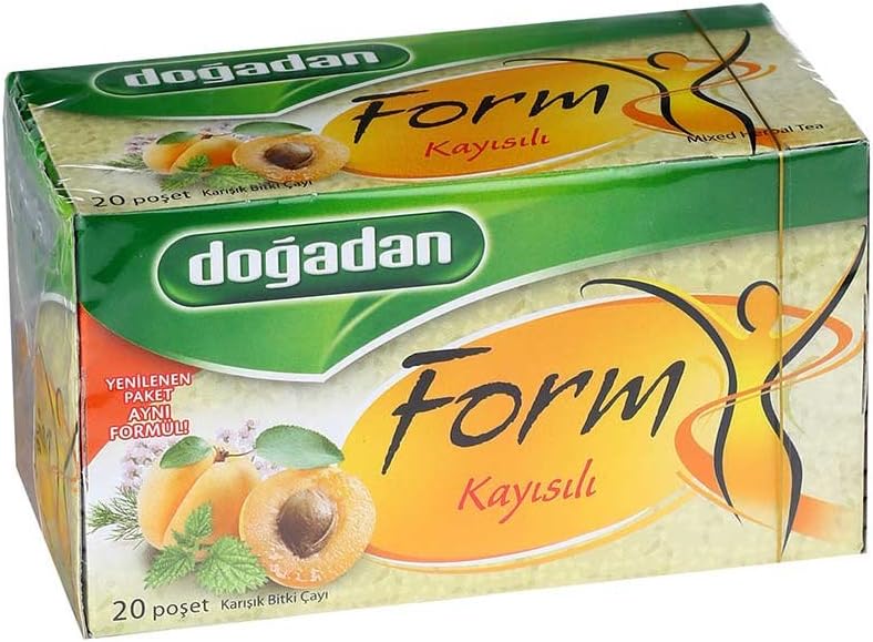Dogadan Form Mixed Herbal Tea with Apricots, 3 Pack (Each 20 Tea Bags x 3)