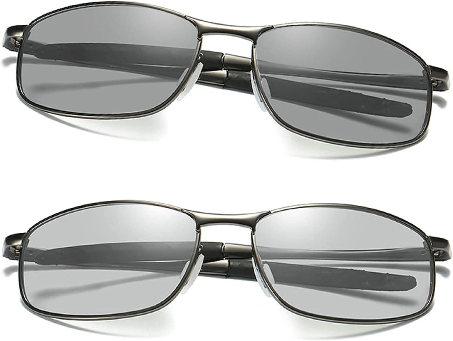 Transition Photochromic Reading Glasses for Mens and Womens, Outdoor Sports Square discoloration Presbyopia Sunglasses