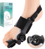 Bunion Corrector for Women & Men Big Toe, Relief Fixed Adjustable Knob Corrector, for Left and Right Foot (Black)