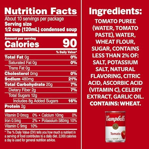Campbell's Condensed Tomato Soup, 10.75 Ounce Can (Pack of 4)
