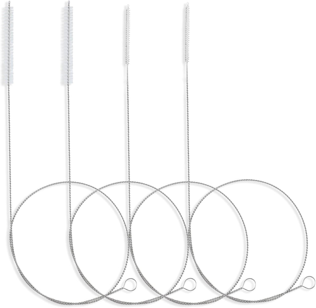 40 Inches Brush Cleaner for Cleaning Straw, Kegerator, Feeding Tube, Siphon Hose, Sunroof Drain, Refrigerator Drain, 4PCS (White)