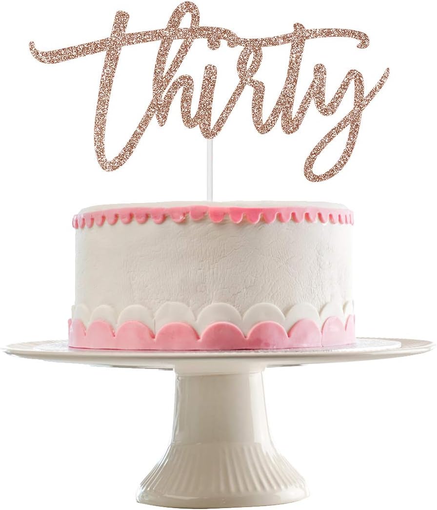 Thirty Cake Topper Rose Gold Glitter, Rose Gold 30th Cake Topper, 30th Birthday Cake Topper, 30th Birthday Decorations, Cake Topper Rose Gold Thirty, Thirty Birthday Cake Topper Women