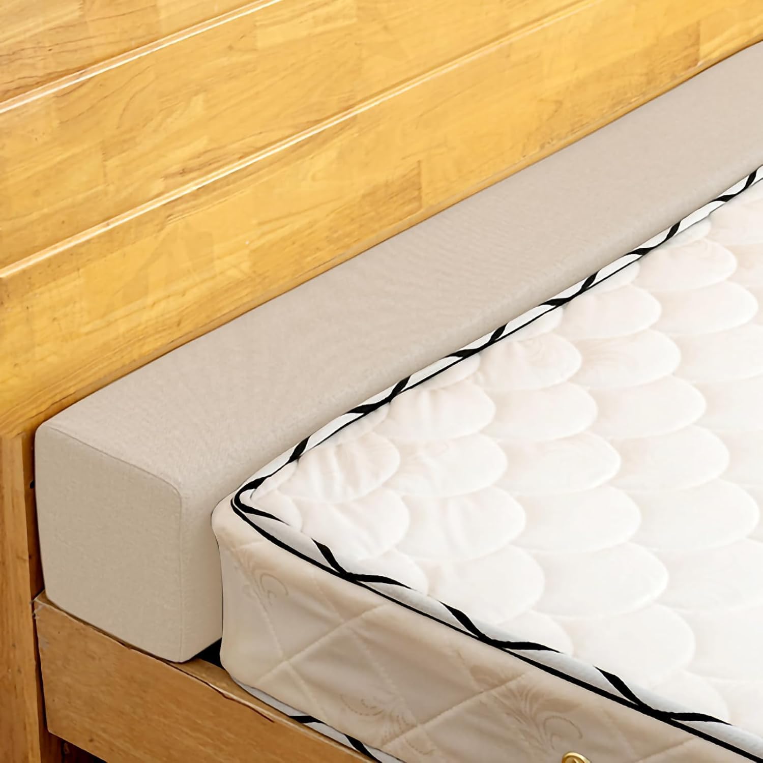Bed Gap Filler, Mattress Extender for Twin/Full/Queen/King Bed, Close Gap(0-12") Between Mattress and Headboard or Wall, Stop Losing Your Pillows(Beige-LxWxD-39 * 2 * 6in)
