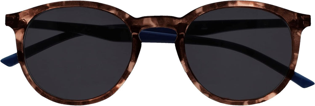 OPULIZE Met Large Comfortable Brown Tortoiseshell Blue Arms Men Women Sun Reader UV400 S60-2 +0.00