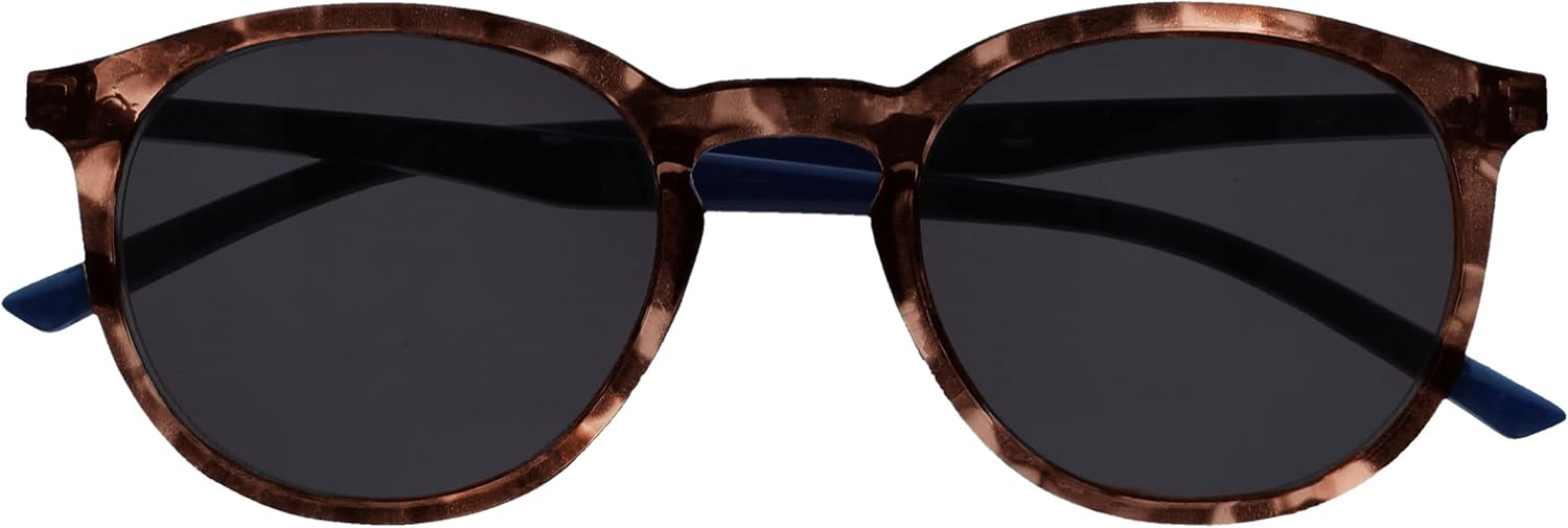 OPULIZE Met Large Comfortable Brown Tortoiseshell Blue Arms Men Women Sun Reader UV400 S60-2 +0.00
