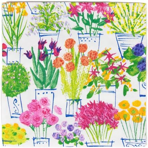 Caspari Flower Market Luncheon Napkins - 20 Per Package