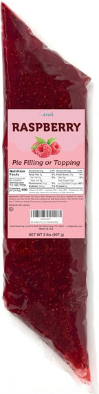 Raspberry Pie Filling Easy Squeeze Bag, 2 lb – Thick Raspberry Dessert Filling for Cakes, Cookies, Pastry, Cheesecake & Baking