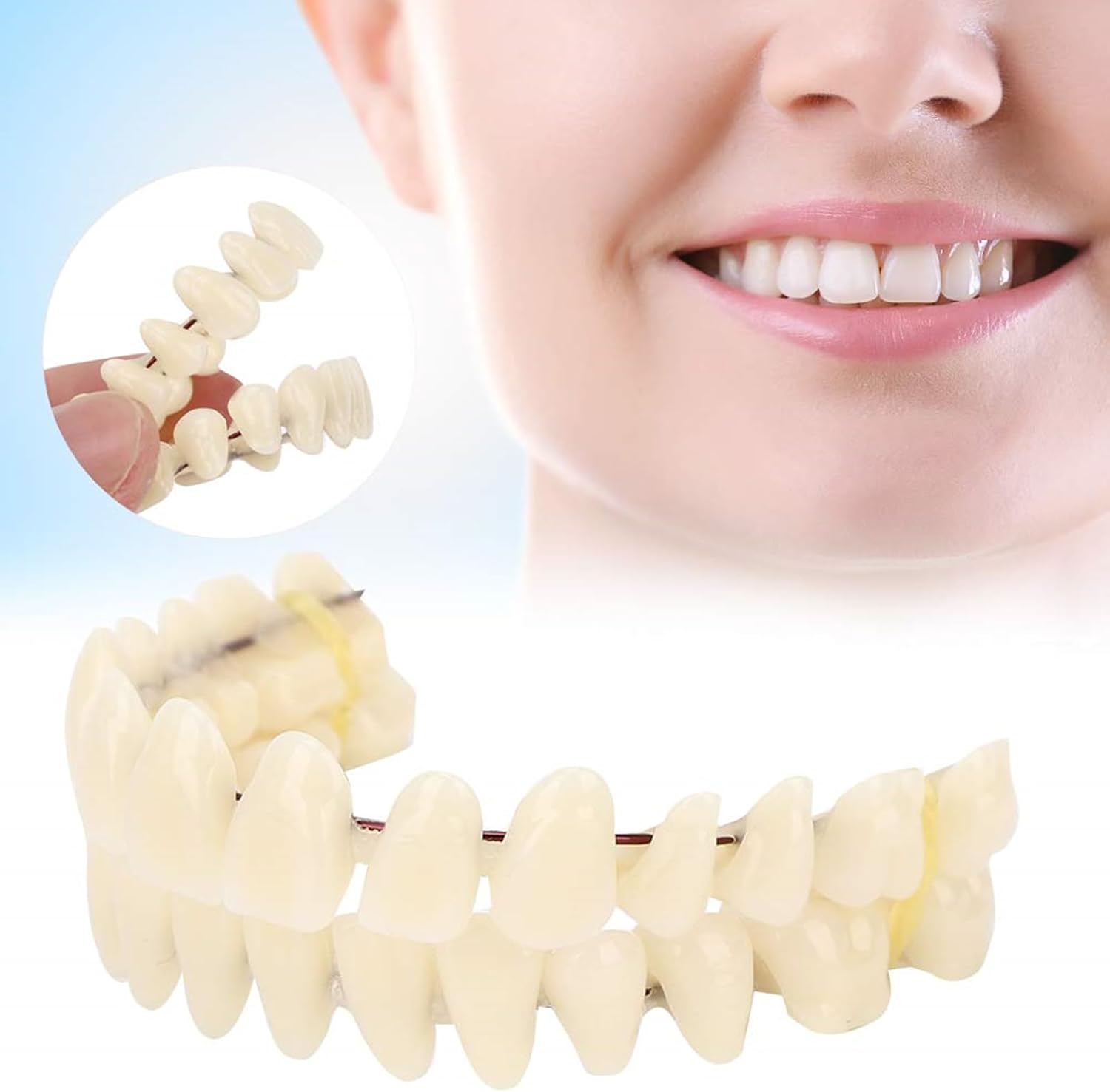 ZJchao 280pcs/10 Set Resin Denture False Teeth, Teeth Teaching Model, Resin Denture for Patients with Oral Cavity Loss, Supply Accessory
