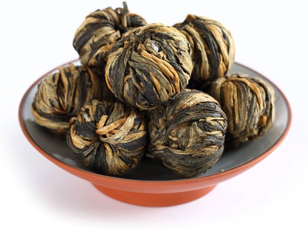 GOARTEA Dianhong Black Tea - 250g / 8.8oz Nonpareil Supreme Grade - Chinese Yunnan Fengqing Dian Hong Tea Loose Leaf - Dianhong Dragon Pearl Shape